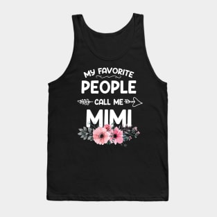 My Favorite People Call Me Mimi Pink Floral Mother's Day Tank Top